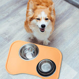 Maxbell Dog Food Mat Placemat Feeding Mat Non Spill Waterproof Pad for Cat Dish Tray Yellow