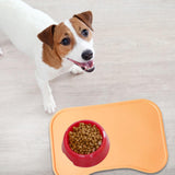 Maxbell Dog Food Mat Placemat Feeding Mat Non Spill Waterproof Pad for Cat Dish Tray Yellow