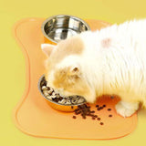 Maxbell Dog Food Mat Placemat Feeding Mat Non Spill Waterproof Pad for Cat Dish Tray Yellow