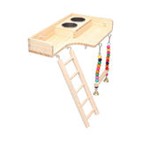 Maxbell Pet Bird Parrot Playground Wooden Ladder Toy Interactive Platform Accessory