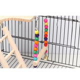 Maxbell Pet Bird Parrot Playground Wooden Ladder Toy Interactive Platform Accessory