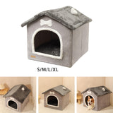 Maxbell Dog Bed House Puppy Kennel Removable Cushion Warm Semi Enclosed Cat Bed S