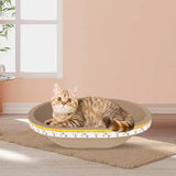 Maxbell Cat Scratcher Lounge Sleeping Board Crafts Furniture Protective Pet Supplies Oval Length 46cm