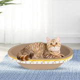 Maxbell Cat Scratcher Lounge Sleeping Board Crafts Furniture Protective Pet Supplies Oval Length 46cm