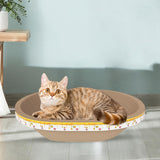 Maxbell Cat Scratcher Lounge Sleeping Board Crafts Furniture Protective Pet Supplies Oval Length 46cm