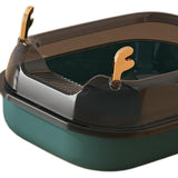 Maxbell Cat Litter Box Portable Cat Sandbox Pet Litter Tray High Sided Splashproof Green