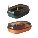 Maxbell Cat Litter Box Portable Cat Sandbox Pet Litter Tray High Sided Splashproof Green