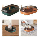 Maxbell Cat Litter Box Portable Cat Sandbox Pet Litter Tray High Sided Splashproof Green