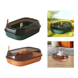Maxbell Cat Litter Box Portable Cat Sandbox Pet Litter Tray High Sided Splashproof Green
