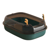 Maxbell Cat Litter Box Portable Cat Sandbox Pet Litter Tray High Sided Splashproof Green