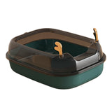 Maxbell Cat Litter Box Portable Cat Sandbox Pet Litter Tray High Sided Splashproof Green