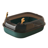 Maxbell Cat Litter Box Portable Cat Sandbox Pet Litter Tray High Sided Splashproof Green