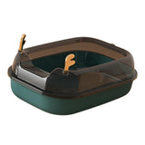 Maxbell Cat Litter Box Portable Cat Sandbox Pet Litter Tray High Sided Splashproof Green