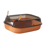 Maxbell Cat Litter Box Portable Cat Sandbox Pet Litter Tray High Sided Splashproof Orange