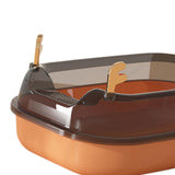 Maxbell Cat Litter Box Portable Cat Sandbox Pet Litter Tray High Sided Splashproof Orange