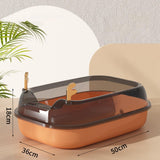 Maxbell Cat Litter Box Portable Cat Sandbox Pet Litter Tray High Sided Splashproof Orange