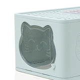 Maxbell Large Cat Litter Box Collapsible Drawer Type Front Door and Top Exit Durable Light Blue