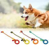 Maxbell Chew Toys Yard Running Puppy Garden Dogs Rope Toy Interactive Dog Tug Toy Red