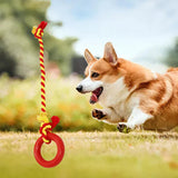 Maxbell Chew Toys Yard Running Puppy Garden Dogs Rope Toy Interactive Dog Tug Toy Red