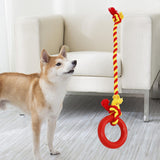 Maxbell Chew Toys Yard Running Puppy Garden Dogs Rope Toy Interactive Dog Tug Toy Red