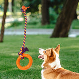 Maxbell Chew Toys Yard Running Puppy Garden Dogs Rope Toy Interactive Dog Tug Toy Orange