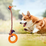 Maxbell Chew Toys Yard Running Puppy Garden Dogs Rope Toy Interactive Dog Tug Toy Orange