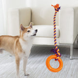 Maxbell Chew Toys Yard Running Puppy Garden Dogs Rope Toy Interactive Dog Tug Toy Orange