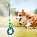 Maxbell Chew Toys Yard Running Puppy Garden Dogs Rope Toy Interactive Dog Tug Toy Blue