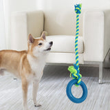 Maxbell Chew Toys Yard Running Puppy Garden Dogs Rope Toy Interactive Dog Tug Toy Blue