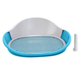Maxbell Dog Toilet with Urinary Column Dog Litter Tray Mesh Grids Potty Trainer Blue