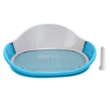 Maxbell Dog Toilet with Urinary Column Dog Litter Tray Mesh Grids Potty Trainer Blue