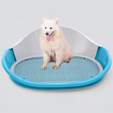 Maxbell Dog Toilet with Urinary Column Dog Litter Tray Mesh Grids Potty Trainer Blue