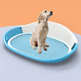 Maxbell Dog Toilet with Urinary Column Dog Litter Tray Mesh Grids Potty Trainer Blue