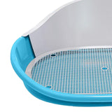 Maxbell Dog Toilet with Urinary Column Dog Litter Tray Mesh Grids Potty Trainer Blue
