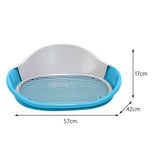 Maxbell Dog Toilet with Urinary Column Dog Litter Tray Mesh Grids Potty Trainer Blue