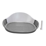 Maxbell Dog Toilet with Urinary Column Dog Litter Tray Mesh Grids Potty Trainer Gray