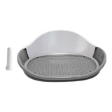Maxbell Dog Toilet with Urinary Column Dog Litter Tray Mesh Grids Potty Trainer Gray