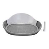 Maxbell Dog Toilet with Urinary Column Dog Litter Tray Mesh Grids Potty Trainer Gray