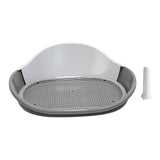 Maxbell Dog Toilet with Urinary Column Dog Litter Tray Mesh Grids Potty Trainer Gray
