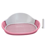 Maxbell Dog Toilet with Urinary Column Dog Litter Tray Mesh Grids Potty Trainer Pink