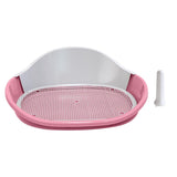 Maxbell Dog Toilet with Urinary Column Dog Litter Tray Mesh Grids Potty Trainer Pink