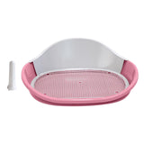 Maxbell Dog Toilet with Urinary Column Dog Litter Tray Mesh Grids Potty Trainer Pink
