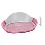 Maxbell Dog Toilet with Urinary Column Dog Litter Tray Mesh Grids Potty Trainer Pink