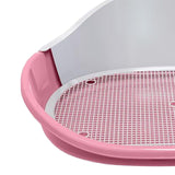 Maxbell Dog Toilet with Urinary Column Dog Litter Tray Mesh Grids Potty Trainer Pink