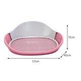 Maxbell Dog Toilet with Urinary Column Dog Litter Tray Mesh Grids Potty Trainer Pink