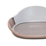 Maxbell Dog Toilet with Urinary Column Dog Litter Tray Mesh Grids Potty Trainer Coffee
