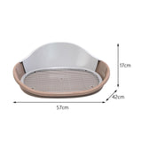 Maxbell Dog Toilet with Urinary Column Dog Litter Tray Mesh Grids Potty Trainer Coffee