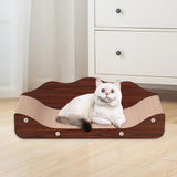 Maxbell Corrugated Paper Kitten Scratcher Nest Bed Grinding Claw Pet Sleeping Bed 60cmx24cmx20cm Red