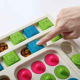 Maxbell Dog Puzzle Toy Treat Dispenser Pet Feeder for Cats Small Medium Large Pets Square White