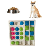Maxbell Dog Puzzle Toy Treat Dispenser Pet Feeder for Cats Small Medium Large Pets Square White
